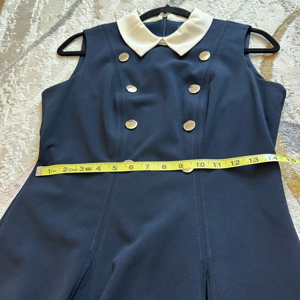 Tommy Hilfiger Black Dress with White Collar and Silver Buttons - Picture 4 of 7